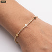 Pulsera Tennis Clasica con Charms Flores 18CM - fondo verde