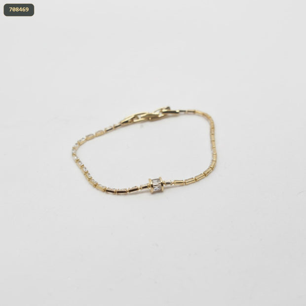 Pulsera Tipo Tennis Baguette/centro Pasante Cristal 18CM - fondo blanco