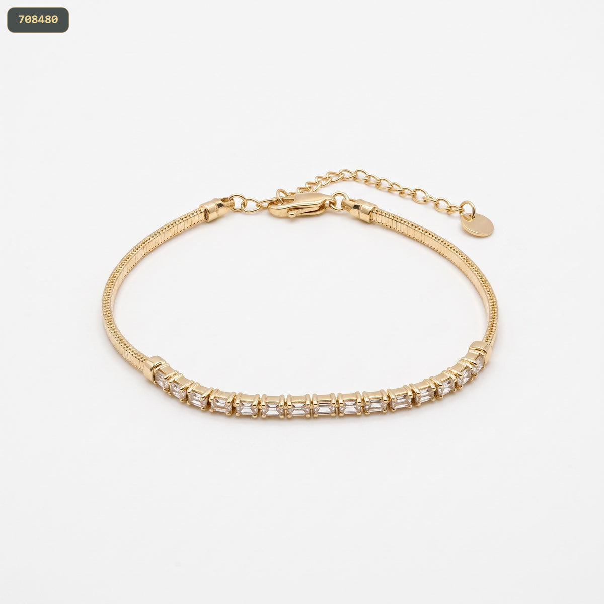 Pulsera Cola Ratón con 17 Piedras - fondo blanco