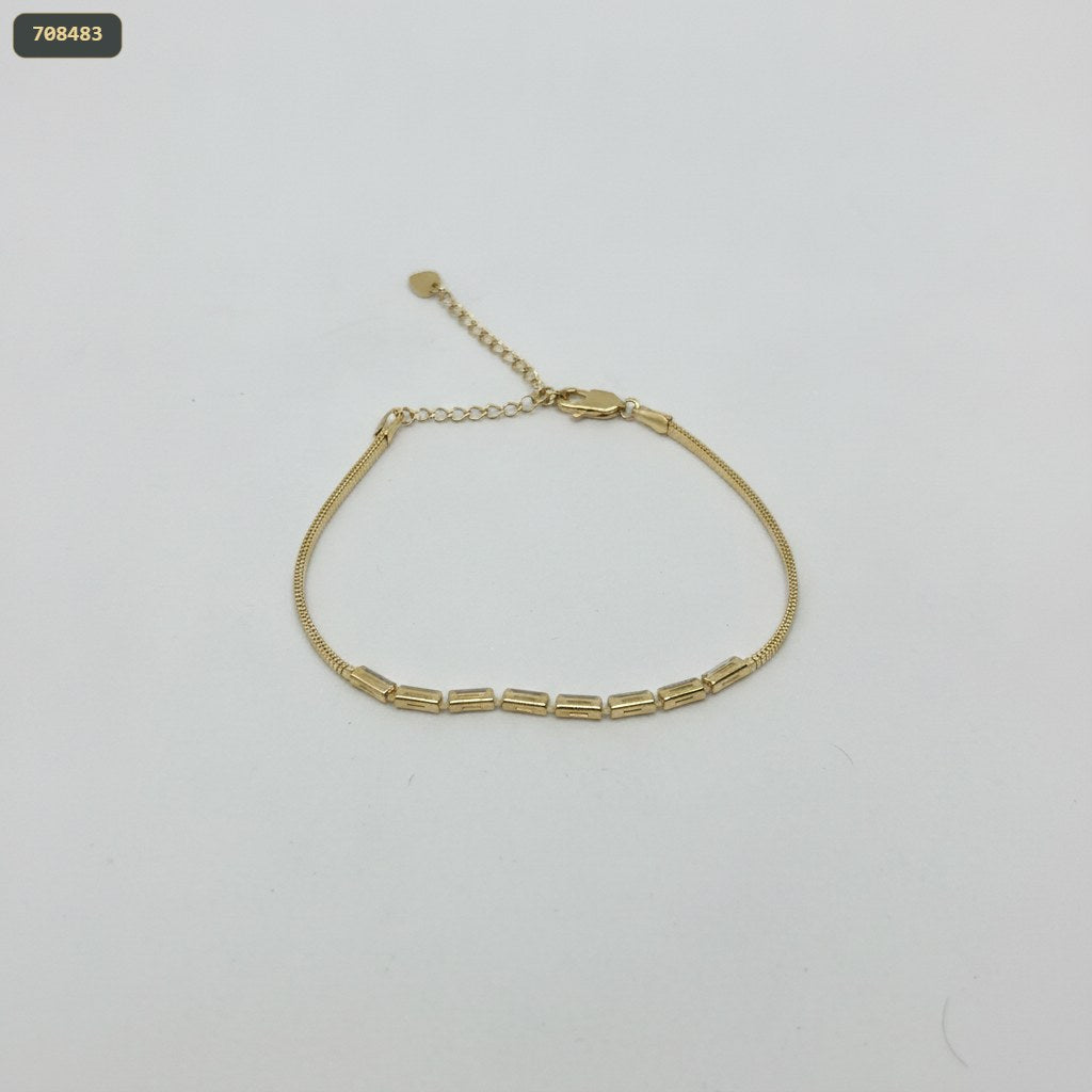 Pulsera Cola Raton Centro Tipo Baguette 2.3MM*17CM con Ext - fondo blanco