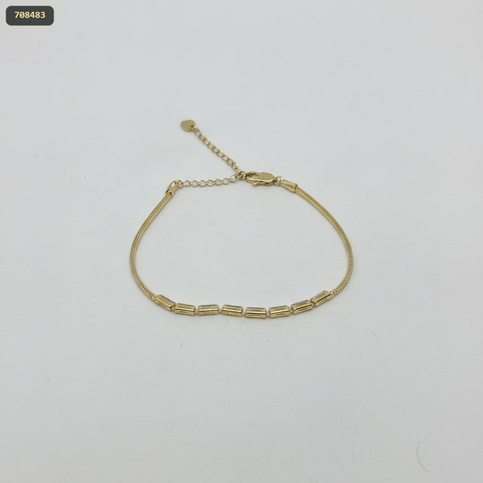Pulsera Cola Raton Centro Tipo Baguette 2.3MM*17CM con Ext - fondo blanco