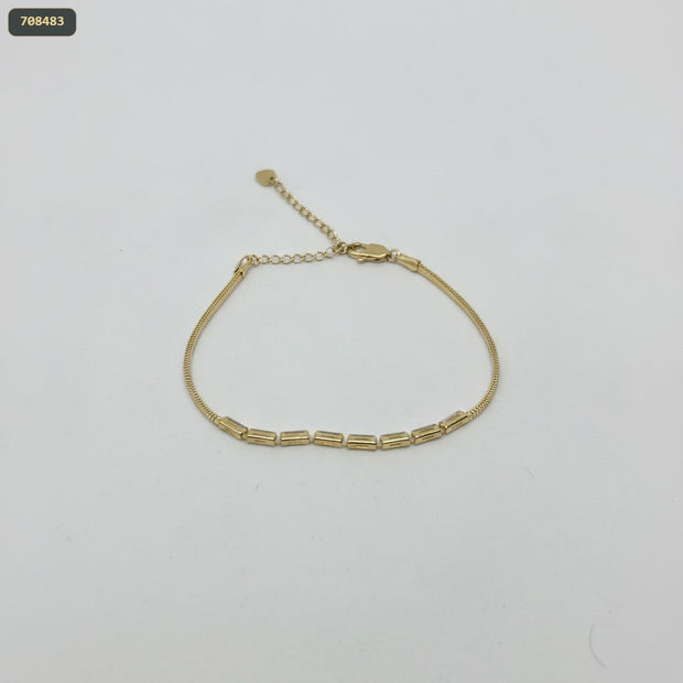 Pulsera Cola Raton Centro Tipo Baguette 2.3MM*17CM con Ext - fondo blanco