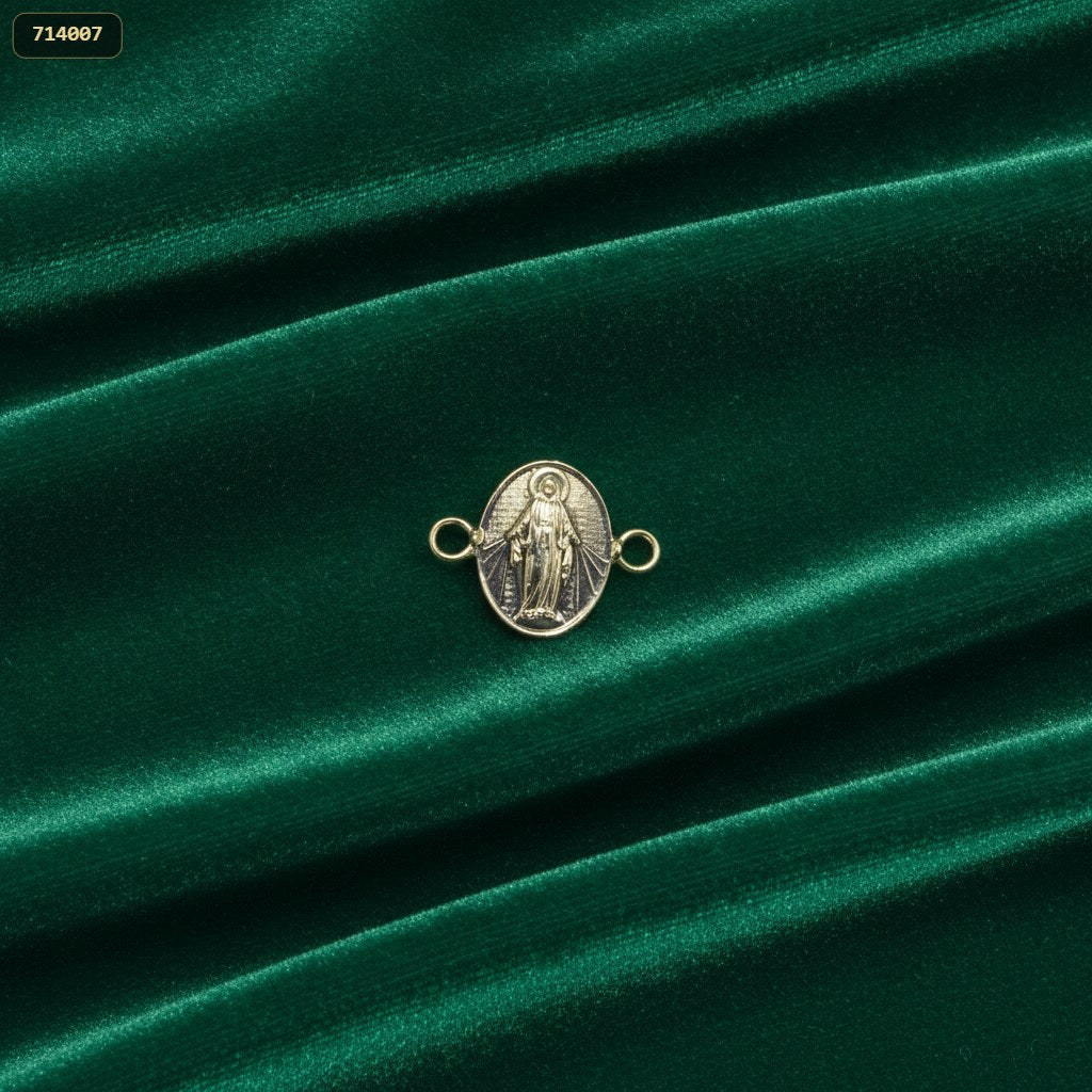 Dije Centro Milagrosa Mediano - fondo verde