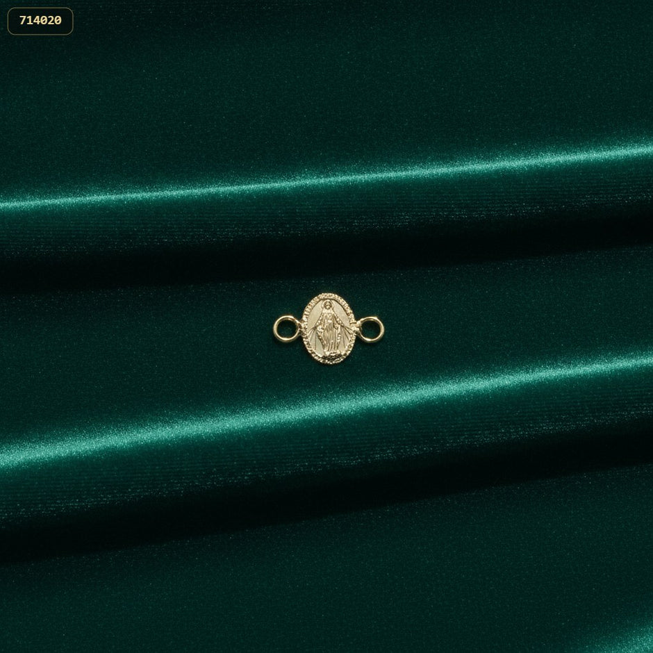 Separador Medalla Milagrosa Remarcada 15*10MM - fondo verde