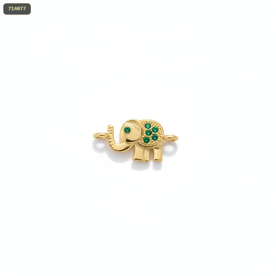 Separador Elefante 14*7MM con Emeraldas - fondo blanco