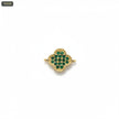 Separador Trébol con Zircones Verdes y 2 Argollas - fondo blanco