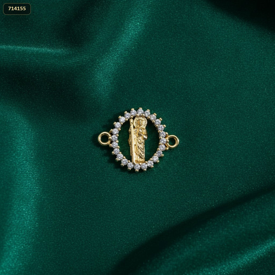 Separador San Judas Tadeo Borde Cristal Lt 17*13MM - fondo verde