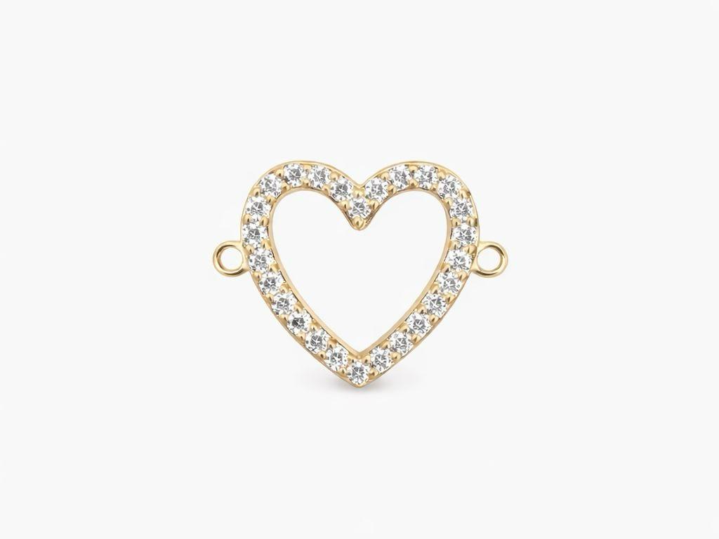 Separador Corazon con Zircones Cristal