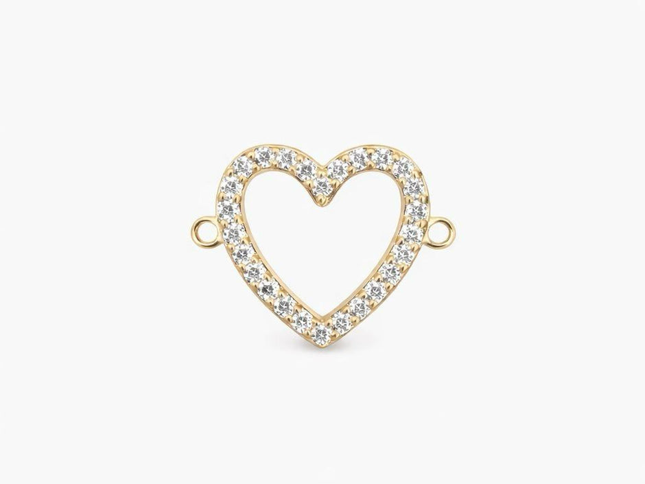 Separador Corazon con Zircones Cristal