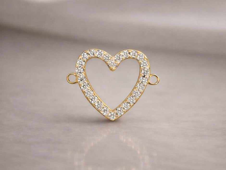 Separador Corazon con Zircones Cristal