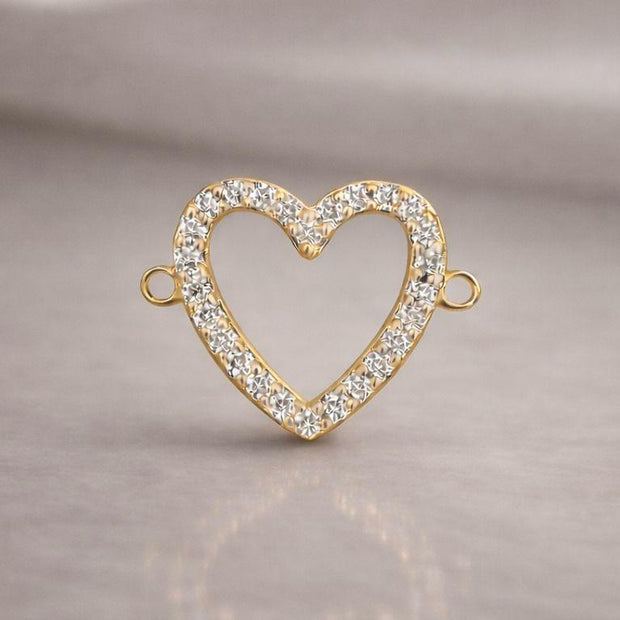Separador Corazon con Zircones Cristal