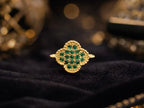 Separador Trebol con Zircones Verdes y 2 Argollas